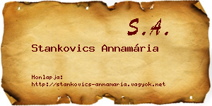 Stankovics Annamária névjegykártya